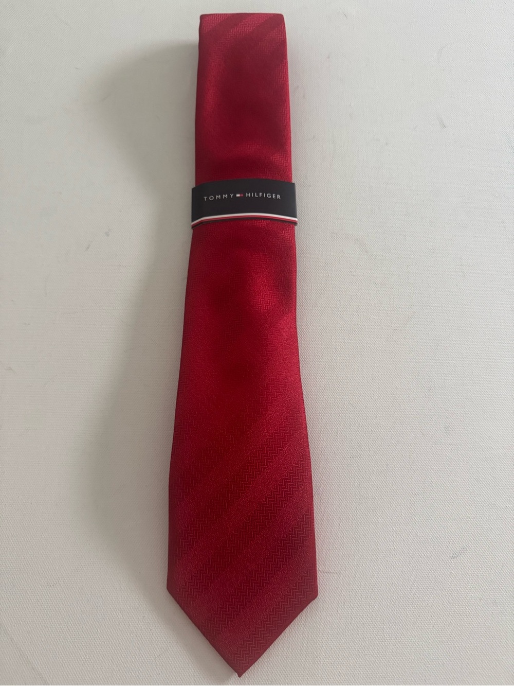 Tommy Hilfiger Satin Tie Mens Red